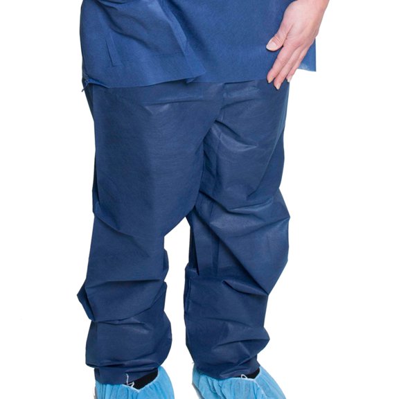 Dukal Disposable Polypropylene Scrub Pants Dark Blue Large 10 Ct