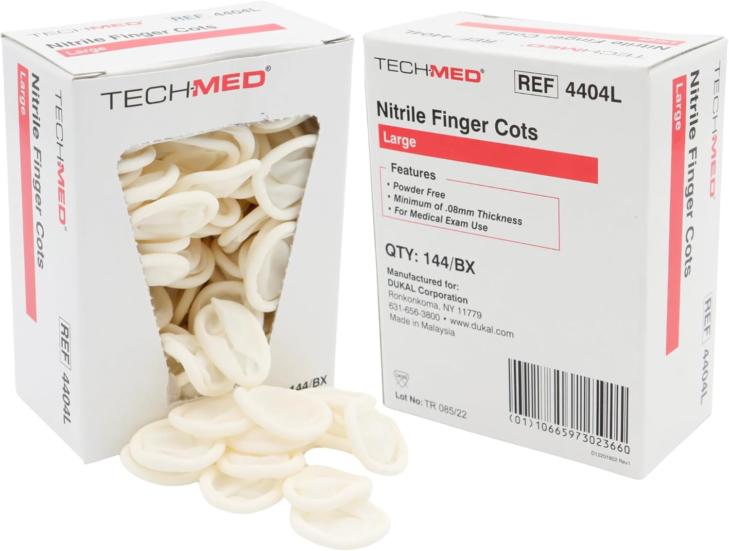 DUKAL 4404L Tech-Med Finger Cot, Large, Nitrile (Pack of 144) - Walmart.com