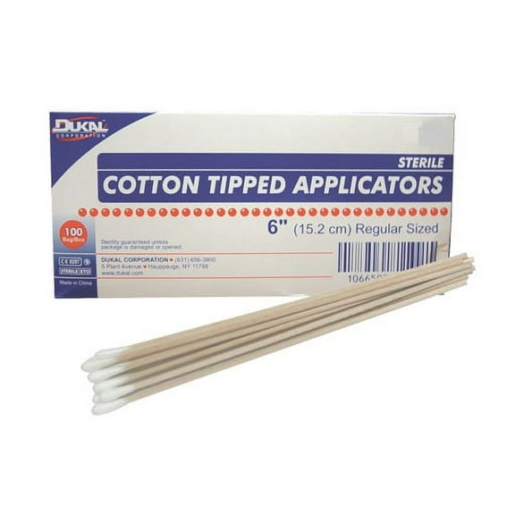 DUKAL 6" Sterile Cotton Tipped Applicators, MS-50365, 200 Count