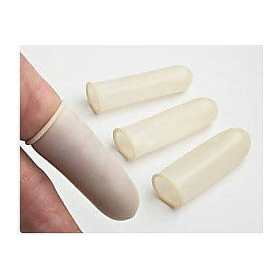 DUKAL TECH-MED Latex Finger Cots Covers Condoms White LARGE 144/BOX Powder Free Rubber 4423L (Former 4403L)