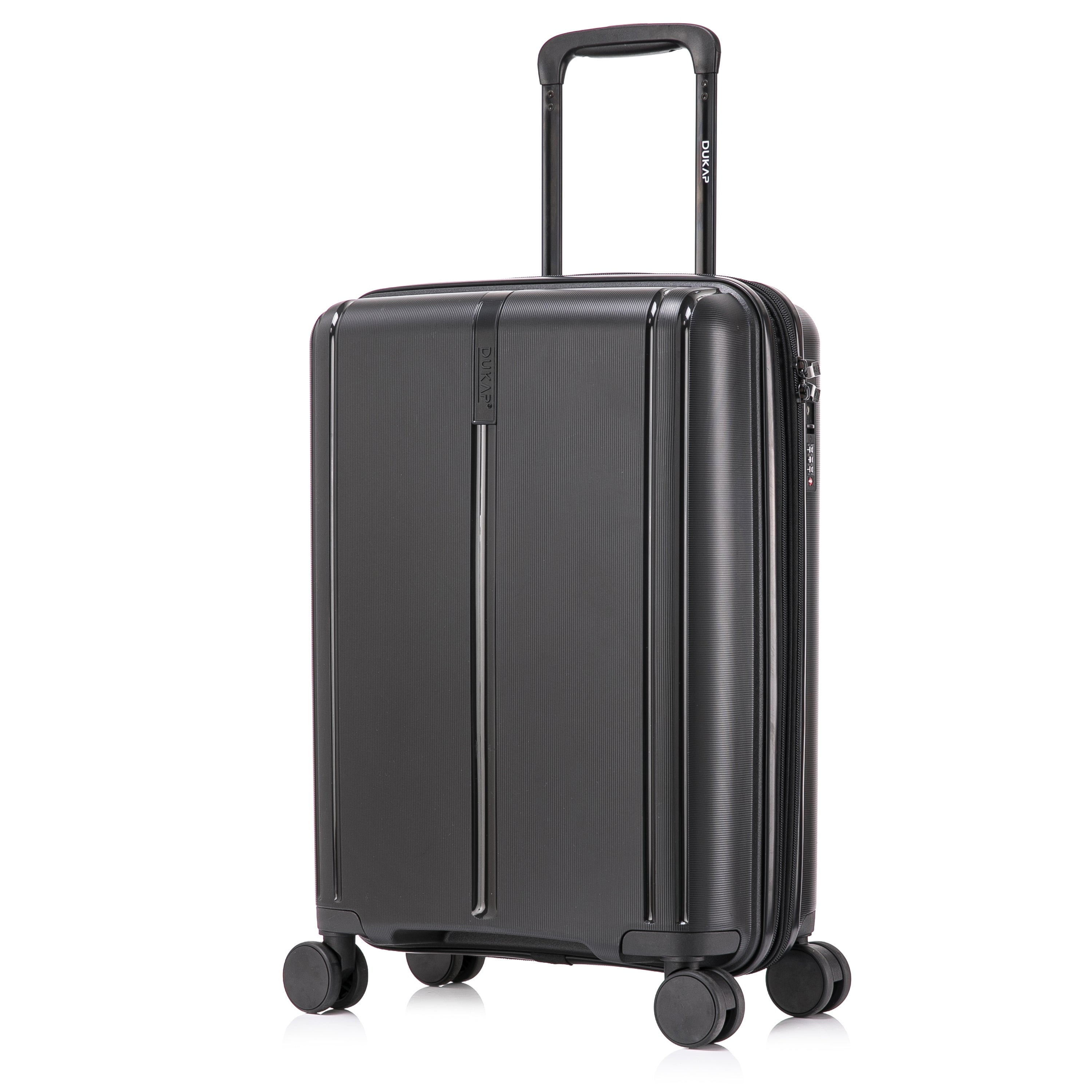 DUKAP AIRLEY 20" Lightweight Hardside Carry-On Luggage with Spinner Wheels, Handle and Trolley, Black