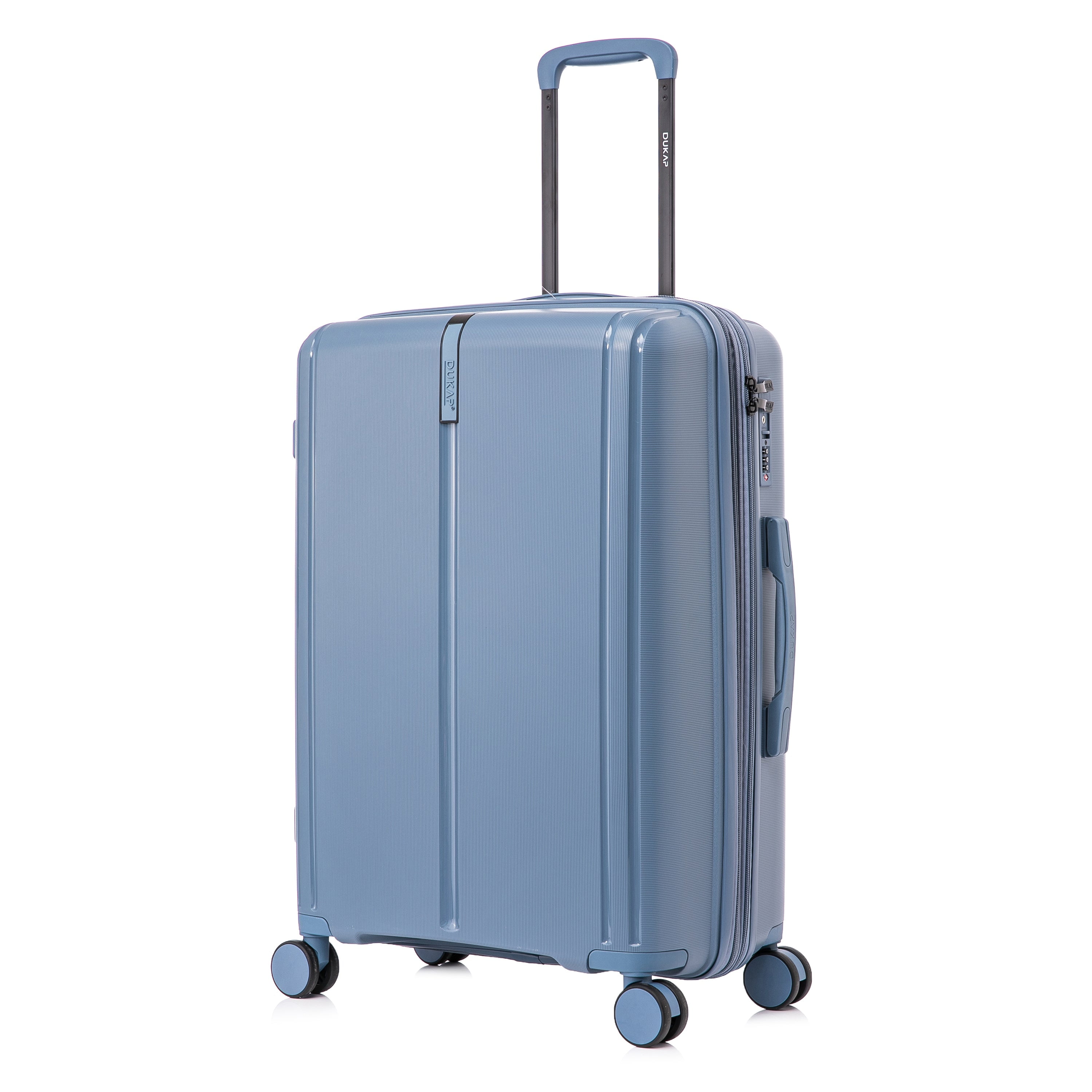 DUKAP AIRLEY 24" Lightweight Hardside Checked Luggage with Spinner Wheels, Handle and Trolley, Blue