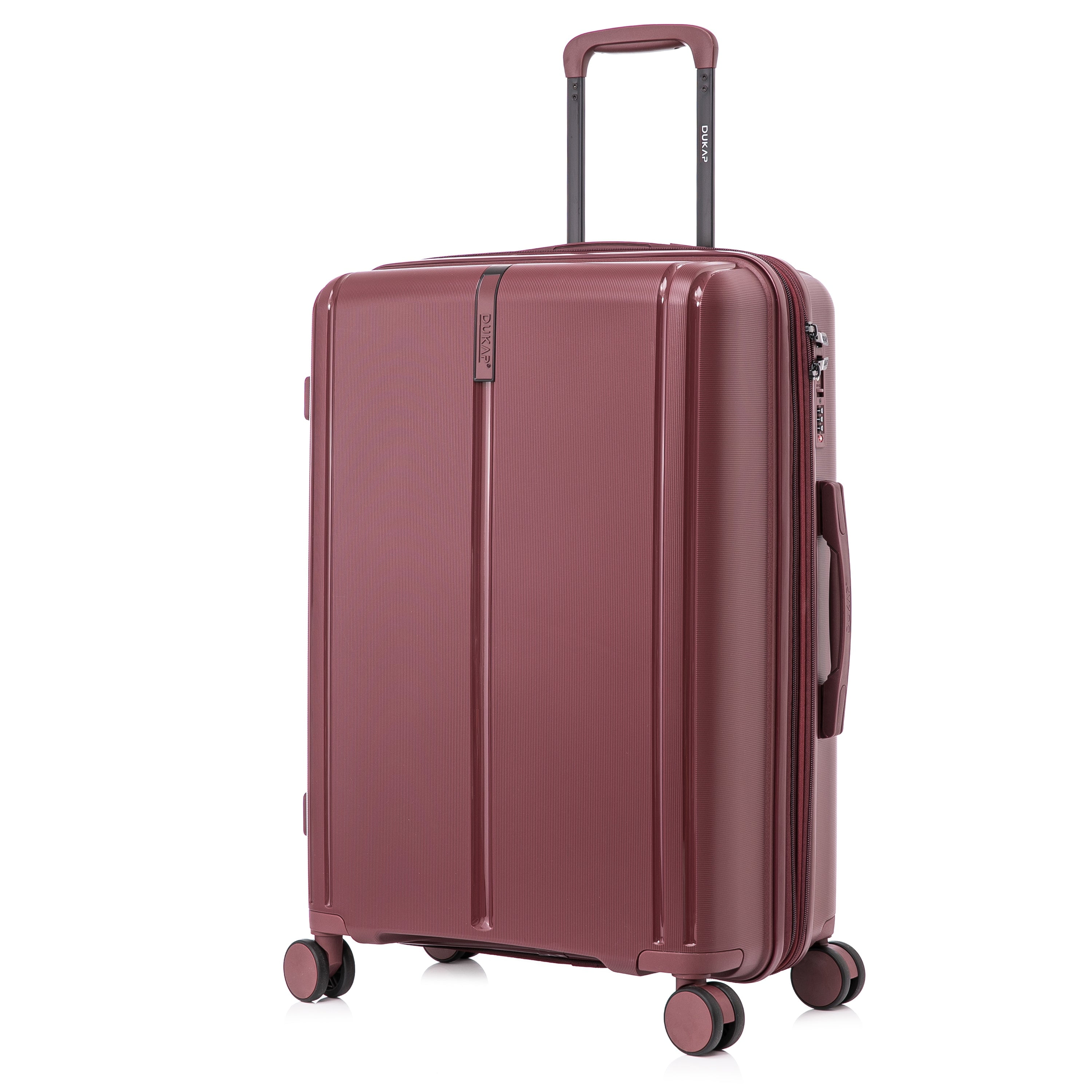 DUKAP AIRLEY 24" Lightweight Hardside Checked Luggage with Spinner Wheels, Handle and Trolley, Wine