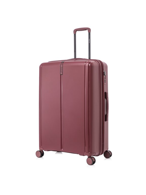 AIRLEY 28" Lightweight Hardside Checked Luggage with Spinner Wheels, Handle and Trolley, Wine
