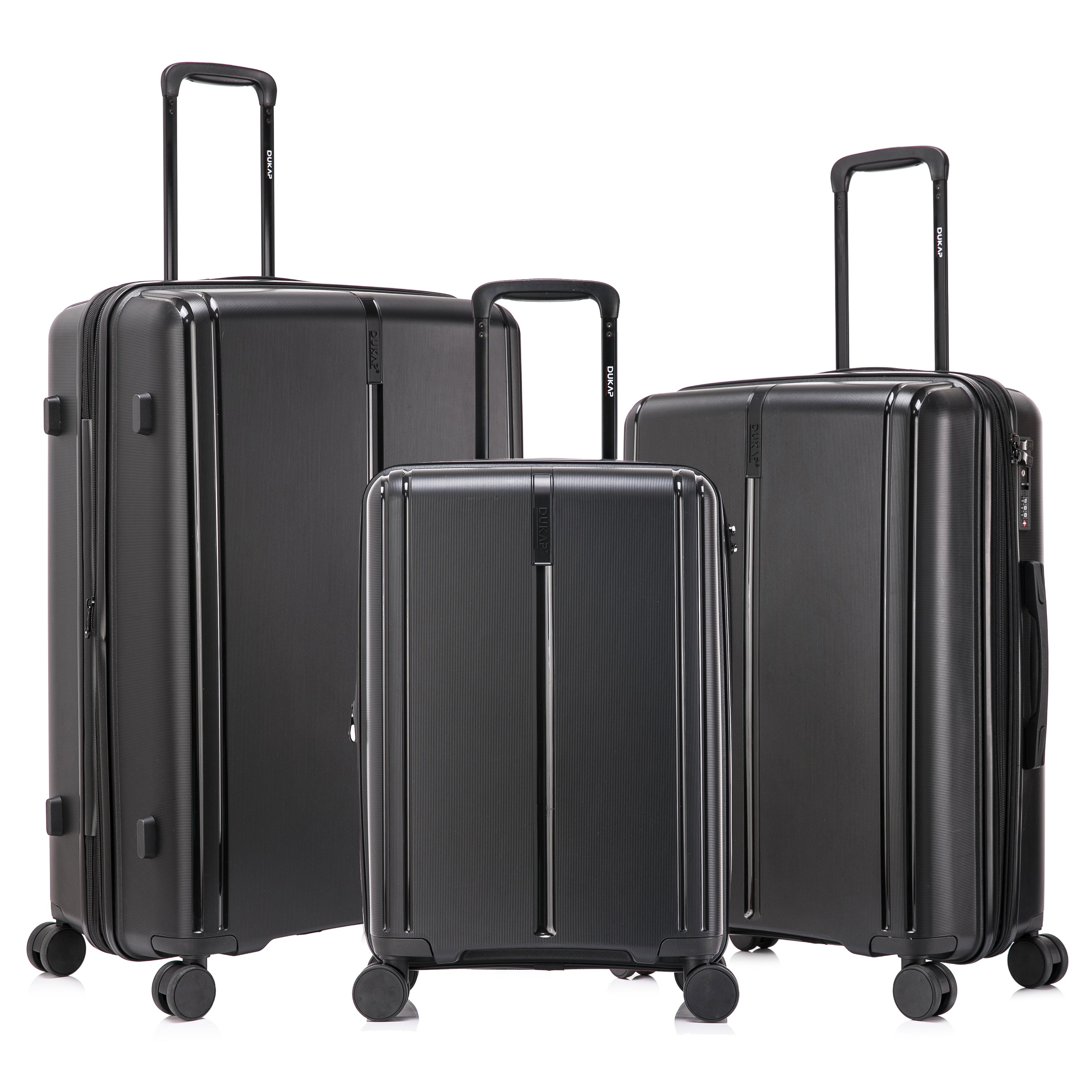 DUKAP AIRLEY 3-Piece Hardside Luggage Sets with Spinner Wheels, Handle ...
