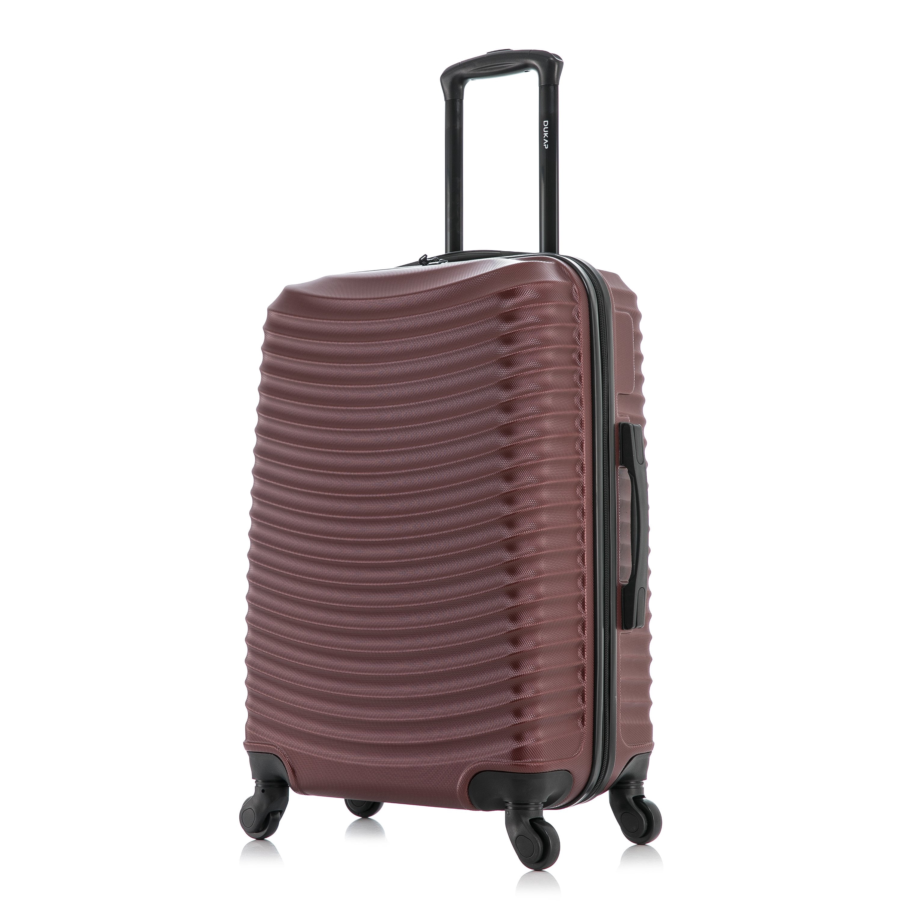 DUKAP Adly 24" Hardside Lightweight Luggage with Spinner Wheels, Handle and Trolley, Wine