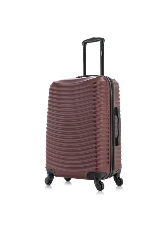 Adly 24" Hardside Lightweight Luggage with Spinner Wheels, Handle and Trolley, Wine