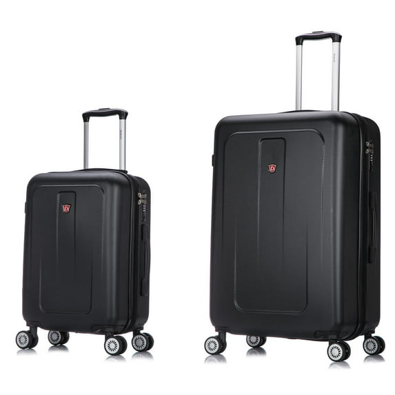 DUKAP Crypto 2-Piece Hardside Luggage Sets with Spinner Wheels, Handle and Trolley, (20"/28"), Black