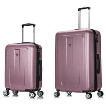 DUKAP Crypto 2-Piece Hardside Luggage Sets with Spinner Wheels, Handle and Trolley, (20"/28"), Rose Gold