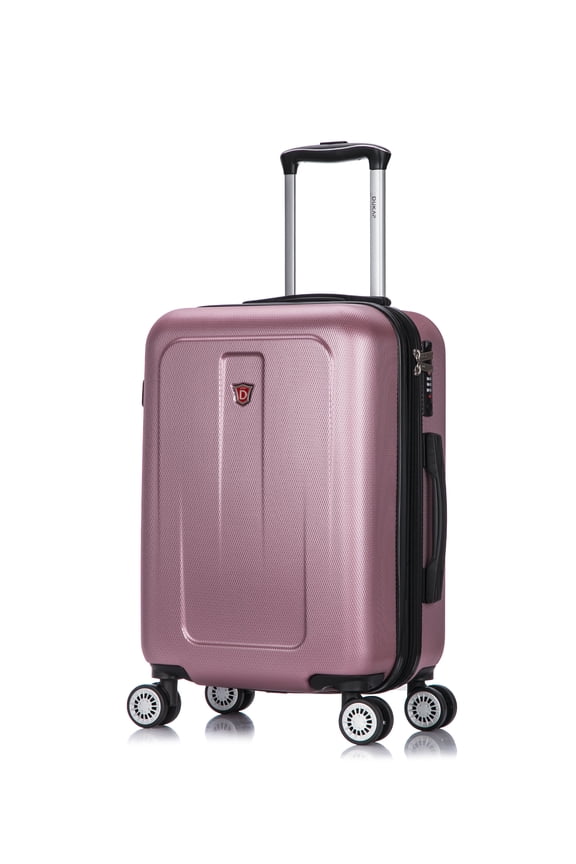 Crypto 20" Hardside Lightweight Luggage with Spinner Wheels, Handle and Trolley, Rose Gold