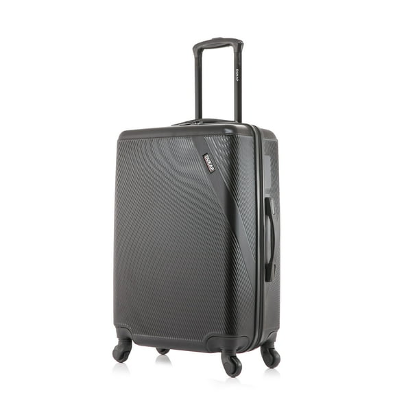 DUKAP Discovery 24" Hardside Lightweight Luggage with Spinner Wheels, Handle and Trolley, Black