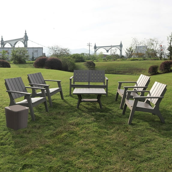 DUKAP Enzo 7 Piece Patio Sofa Seating Set in Gray