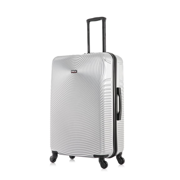 DUKAP Inception 28" Hardside Lightweight Luggage with Spinner Wheels, Handle and Trolley, Silver