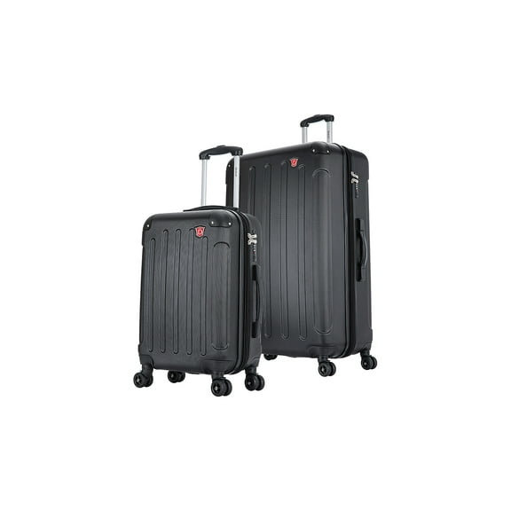 DUKAP Intely 2-Piece Plastic Luggage Set Black (DKINT0SM-BLK)