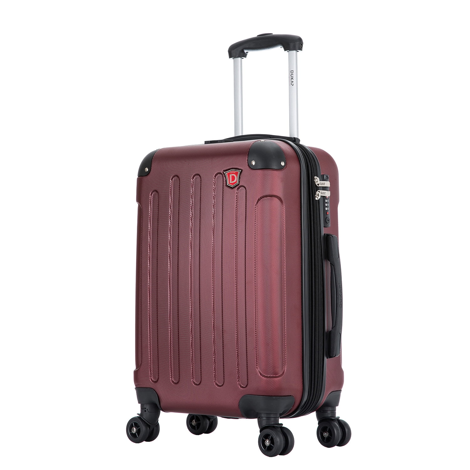 DUKAP Intely 20" Hardside Lightweight Carry-on Luggage with Spinner Wheels and USB Port, Wine