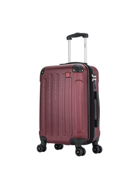 Intely 20" Hardside Lightweight Carry-on Luggage with Spinner Wheels and USB Port, Wine