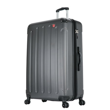DUKAP Intely 32" Hardside Lightweight Luggage with Spinner Wheels and Integrated Weight Scale, Gray