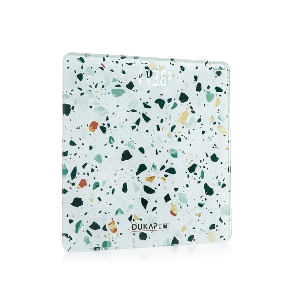 DUKAP LIFE Unique Digital Bathroom Body Weight Scale with Hidden LED Screen Display - TERRAZZO Design