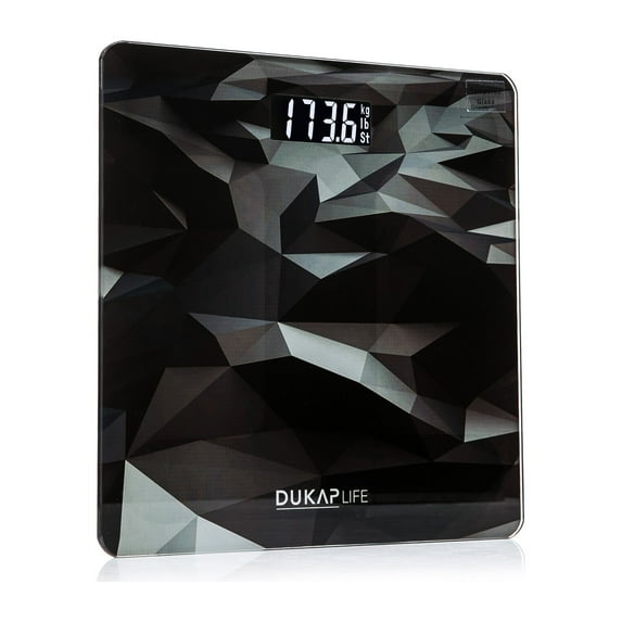 DUKAP LIFE Unique Digital Bathroom Body Weight Scale with LCD Screen Display - Black Design