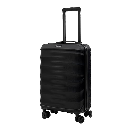 DUKAP RAV 20" Hardside Luggage with Spinner Wheels, Handle and Trolley, Black