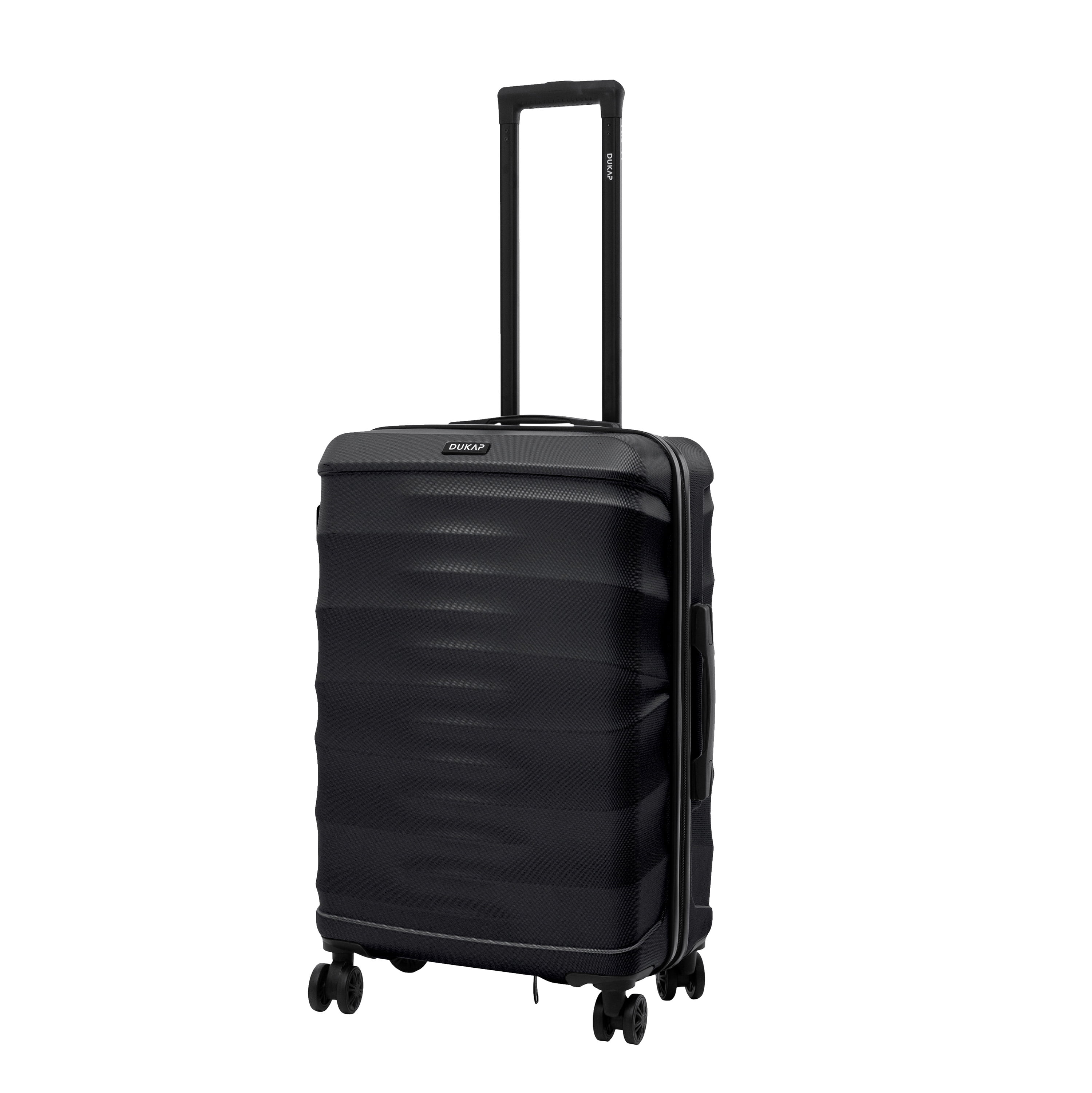 DUKAP RAV 24" Hardside Luggage with Spinner Wheels, Handle and Trolley, Black