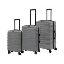 DUKAP RAV 3-Piece Hardside Luggage Sets with Spinner Wheels, Handle and Trolley, (20"/24"/28"), Silver