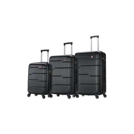 DUKAP RODEZ 3-Piece Plastic Luggage Set Black (DKRODSML-BLK)