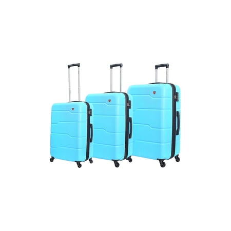 DUKAP RODEZ 3-Piece Plastic Luggage Set Light Blue (DKRODSML-LBL)