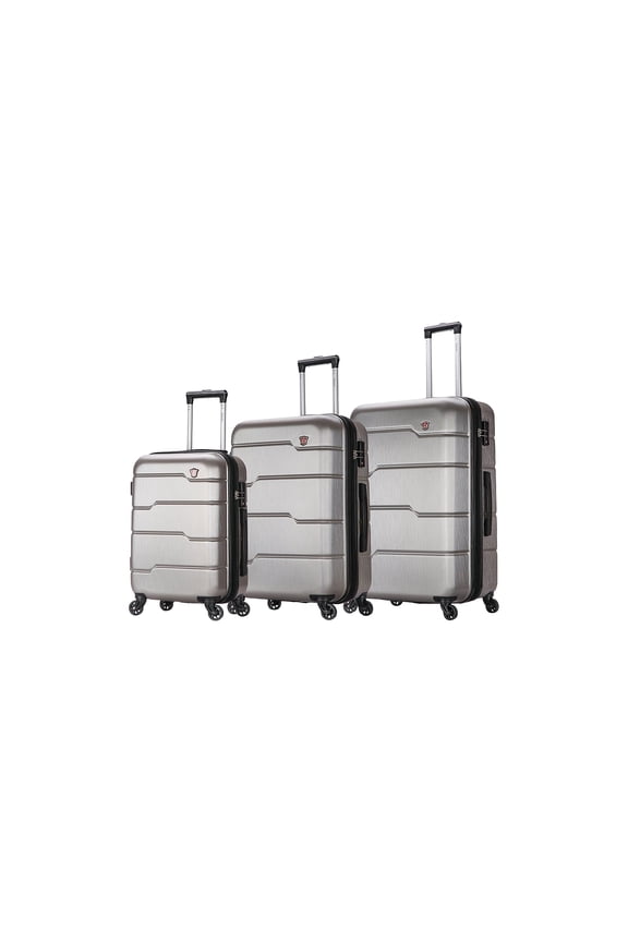 RODEZ 3-Piece Plastic Luggage Set Silver (DKRODSML-COA)