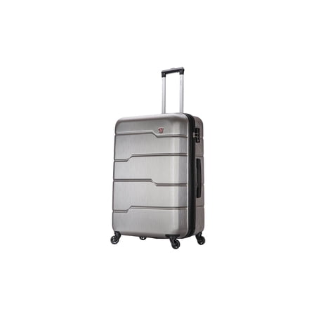 DUKAP RODEZ Large Plastic 4-Wheel Spinner Luggage Silver (DKROD00L-COA)