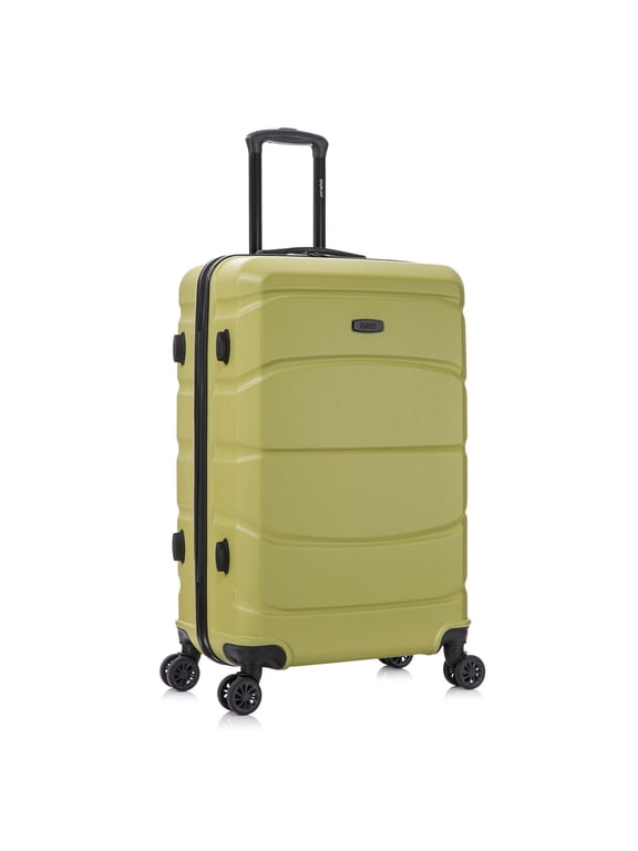 SENSE 28" Hardside Lightweight Checked Luggage with Spinner Wheels, Handle and Trolley, Green
