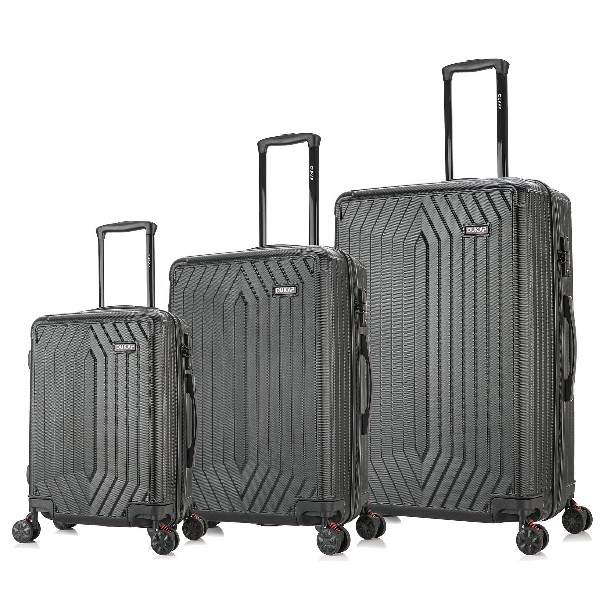 DUKAP Stratos 3Piece Hardside Lightweight Luggage Sets with Wheels