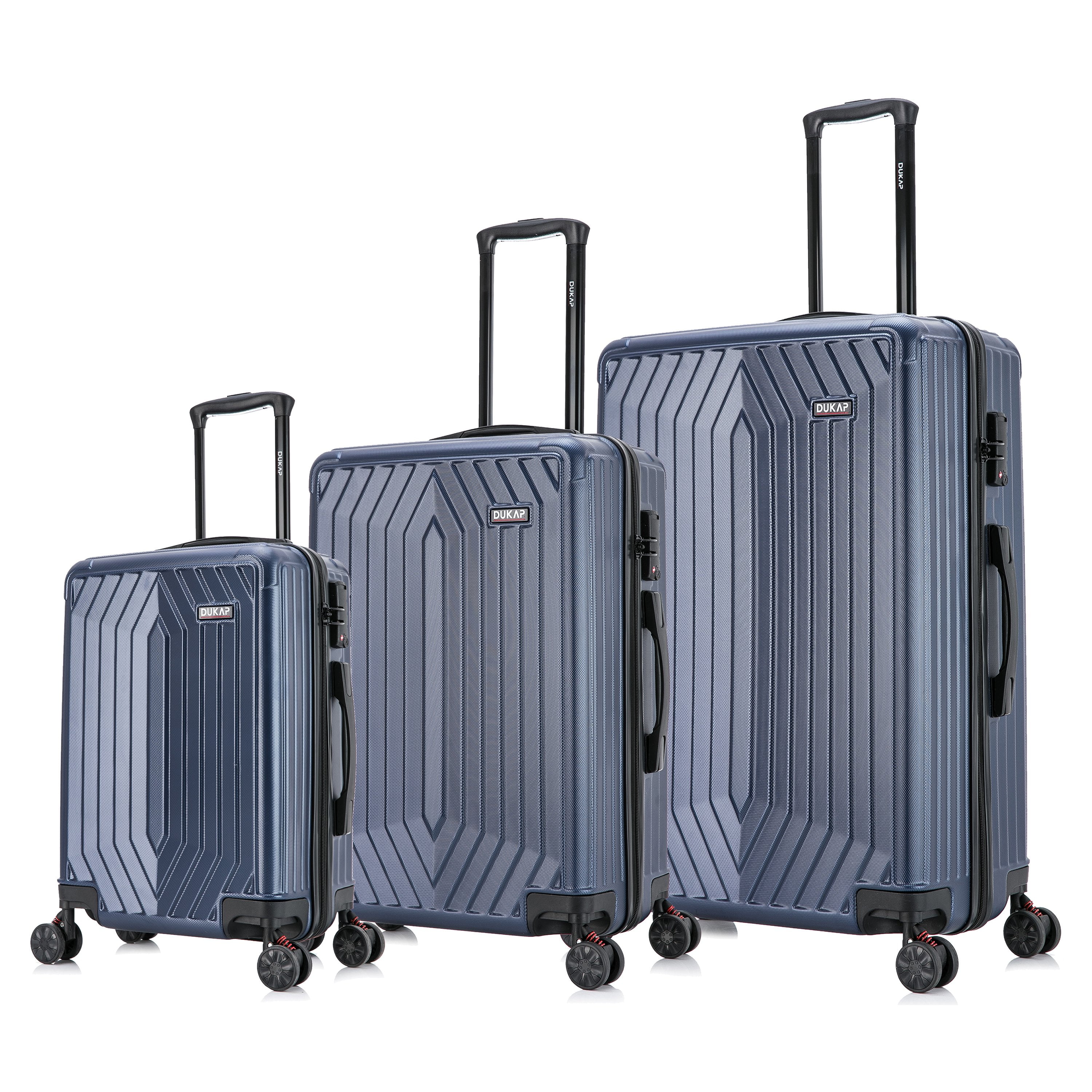 DUKAP Stratos 3Piece Hardside Lightweight Luggage Sets with Wheels