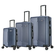 DUKAP Stratos 3-Piece Hardside Lightweight Luggage Sets with Wheels, Handle, Trolley, (20/24/28), Blue
