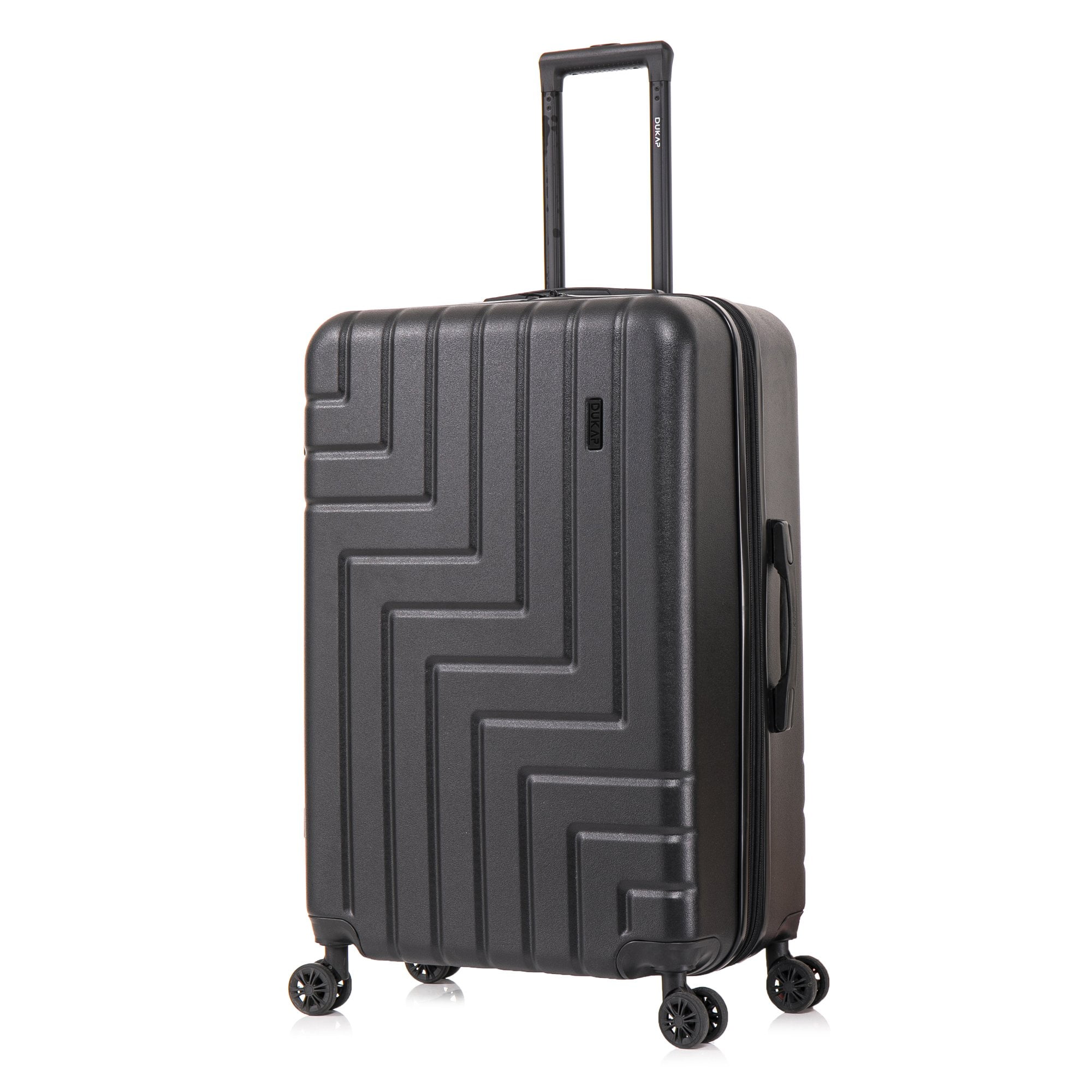 DUKAP ZAHAV 28" Hardside Lightweight Checked Luggage with Spinner Wheels, Handle and Trolley, Black
