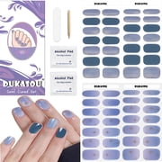 DUKASOU Gel Nail Stirps,56 pcs Nail Polish Art Stickers Wraps , Nail Stickers for Aldult,Easy to Apply Remove