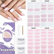 DUKASOU Nail Strips, 28pcs Nail Poliah Art Stickers Wraps