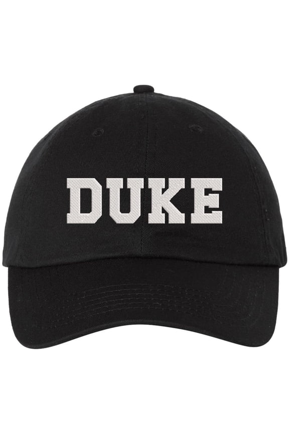 DUKE Embroidered Dad Hat Adjustable Baseball Cap Strapback Low Profile Cap (Black)