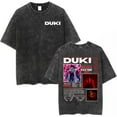 thumbnail image 1 of DUKI ADA Tour Cotton T-Shirt for Men & Women - Hip Hop Style, Vintage Washed, Oversized & Cozy Short Sleeve Tops, 1 of 6