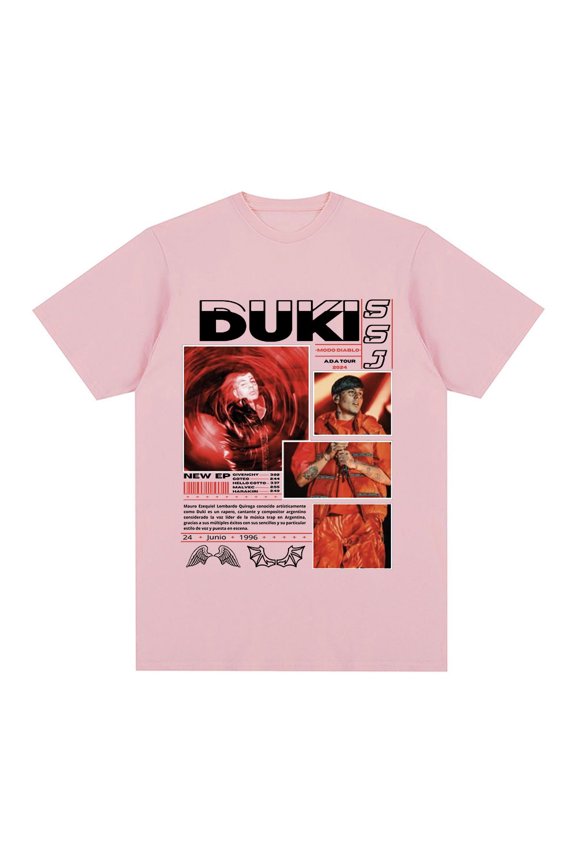 DUKI Unisex Cotton Oversized Hip Hop Graphic Short Sleeve T-Shirt