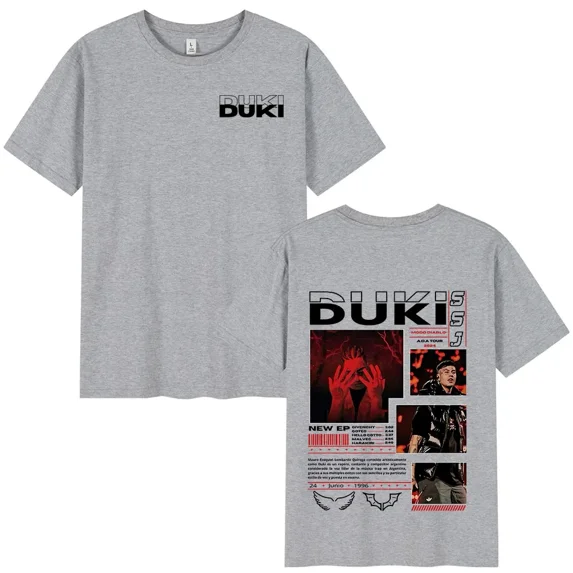 DUKI Unisex Cotton Oversized Hip Hop Streetwear Short Sleeve T-Shirt - Vintage Washed, Urban Fashion Top
