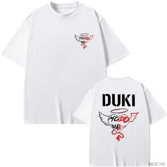 DUKI Unisex Oversized Hip Hop Graphic Short Sleeve T-Shirt - Streetwear