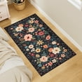 thumbnail image 1 of DUKINO 2x4 Rug for Entryway, Washable Kitchen Floral Runner Rug with Non Slip Backing, Low Pile Soft Boho Carpet for Kitchen, Hallway, Entryway, Laundry, Bedroom, Black, 1 of 8
