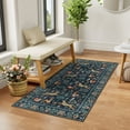 thumbnail image 1 of DUKINO 2x4 Rug for Hallway, Washable Kitchen Runner Rug with Non Slip Backing, Soft Low Pile Vintage Animal Runner for Bedroom, Kitchen, Hallway, Entryway, Laundry, Navy Blue, 1 of 7