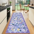 thumbnail image 1 of DUKINO 2x6 Runner Rug for Hallway, Washable Kitchen Rug with Non Slip Backing, Low Pile Soft Boho Floral Runner for Kitchen, Hallway, Entryway, Laundry, Bedroom, Purple, 1 of 7