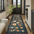 thumbnail image 1 of DUKINO 3x10 Runner Rug for Hallway, Washable Kitchen Floral Runner Rug with Non Slip Backing, Low Pile Soft Boho Carpet for Kitchen, Hallway, Entryway, Laundry, Bedroom, Dark Blue, 1 of 7