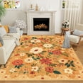 thumbnail image 1 of DUKINO 8x10 Area Rug, Floral Rugs for Living Room, Lightweight Non Slip Washable Rug, Indoor Low Pile & Non-Shedding Boho Design Rugs for Bedroom, Living Room, Dining Room, Orange, 1 of 9