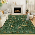 thumbnail image 1 of DUKINO 8x10 Rug, Washable Animal Living Room Rug with Non Slip Vintage Design, Soft Low Pile Large Carpet for Bedroom, Nursery, Dining Room, Farmhouse, Playroom, Green, 1 of 8