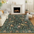 thumbnail image 1 of DUKINO 9x12 Rug, Washable Animal Living Room Rug with Non Slip Vintage Design, Soft Low Pile Large Carpet for Bedroom, Nursery, Dining Room, Farmhouse, Playroom, Black, 1 of 8