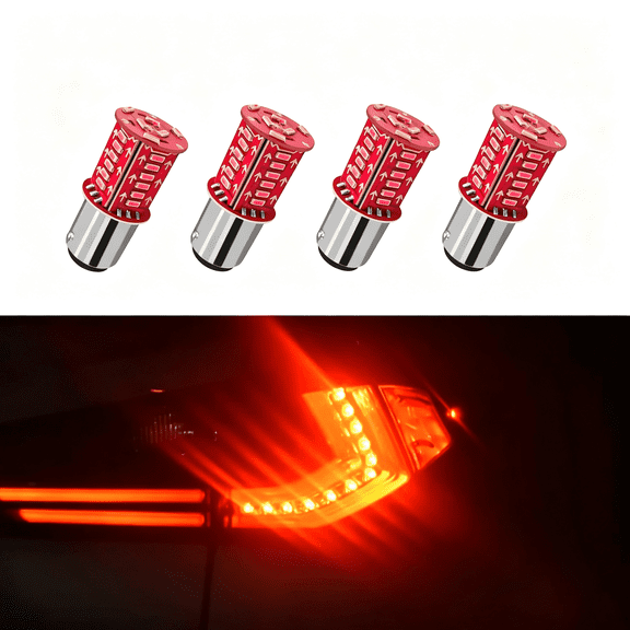 DUKOU 1157 Brake Light Bulb, 12V Super Bright Strobe\/Flashing Tail Light Bulb, Bay15D Dual Contact Reverse Rear Lamp, 014-30Smd Plug and Play Replacement for Most Cars Trucks Suvs (Red)
